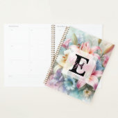 Waterverf monogram roze lelies bloemen planner (Display)