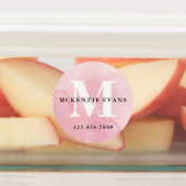 Waterverf Monogram roze waterdicht Labels (Aangebracht)