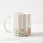 Waterverf monogram rozenstruik met blos koffiemok (Links)