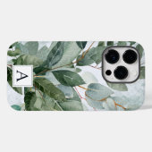 Waterverf Monogram Rustieke Salie Groenelementen Case-Mate iPhone Case (Achterkant (horizontaal))