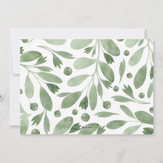 Waterverf Monogram Script Foto Flat Holiday Kaart (Achterkant)