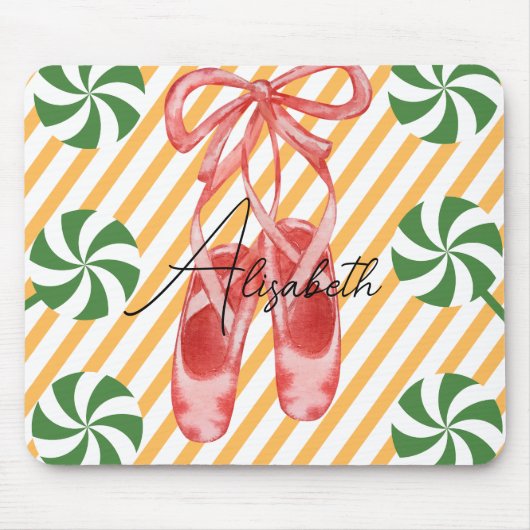  waterverf monogram Snoepriet Roze Balley Muismat (Voorkant)