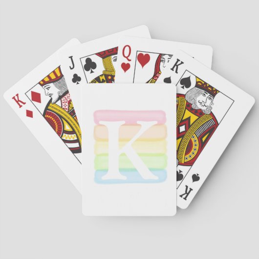 Waterverf Monogram speelkaarten (Achterkant)