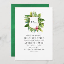 Waterverf Monogram Tropische zomervakantie