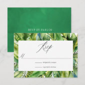 Waterverf Monogram Tropische zomervakantie RSVP Kaartje (Voorkant / Achterkant)