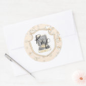 Waterverf Monogram Trouwringen Magnolia Ronde Sticker (Envelop)