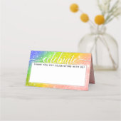 🌈 Waterverf Monogram VIEREN Regenboog Plaatskaartje (Voorkant)