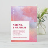 Waterverf Monogram Weddenschap Kaart (Staand voorkant)