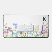 Waterverf Monogram wilde bloem Bureaumat (Keyboard & Muis)