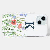 Waterverf Monogram wilde bloem Case-Mate iPhone Case (Achterkant (horizontaal))