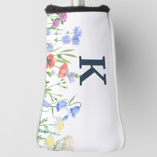 Waterverf Monogram wilde bloem Golfheadcover (Draai 90)