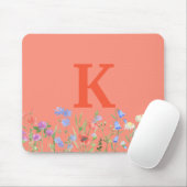 Waterverf Monogram wilde bloem Muismat (Met muis)