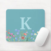 Waterverf Monogram wilde bloem Muismat (Met muis)