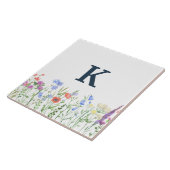 Waterverf Monogram wilde bloem Tegeltje (Zijkant)