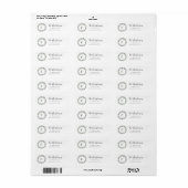 Waterverf Monogram WreatReturn Address Label (Full Sheet)