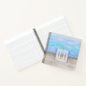 Waterverf Monogram Zee & Zandblauw en Tan Notitieboek (Binnen)