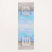 Waterverf Monogram Zee & Zandblauw en Tan Yogamat (Voorkant)