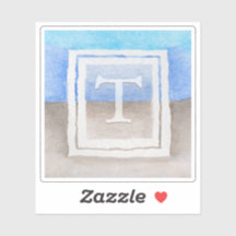 #Waterverf #Monogram Zee & Zandblauw & Tan