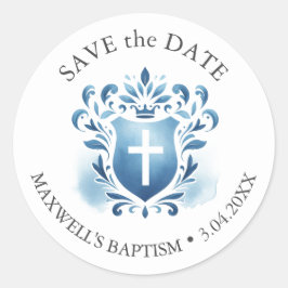 Waterverf Monogrammed Crest Ronde Sticker