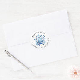 Waterverf Monogrammed Crest Ronde Sticker