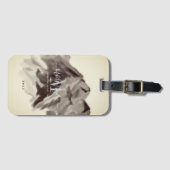 Waterverf Monogrammed Script Bagagelabel (Voorkant (horizontaal))