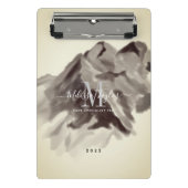 Waterverf Monogrammed Script Mini Klembord (Voorkant)