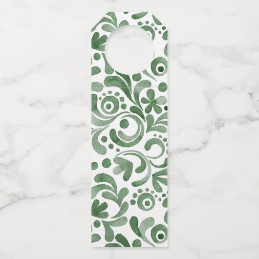 Waterverf Monogrammed Topiary Flessenhanger (Achterkant)