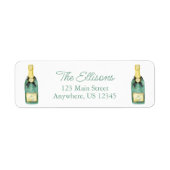 Waterverf Monogrammed Wine Return Address Etiket (Voorkant)