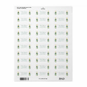 Waterverf Monogrammed Wine Return Address Etiket (Full Sheet)