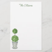 Waterverf monogrammen bovenleer Stationery Briefpapier (Voorkant)