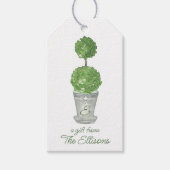 Waterverf Monogrammen Topiary Gift Labels Cadeaulabel (Voorkant)