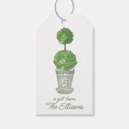 Waterverf Monogrammen Topiary Gift Labels Cadeaulabel