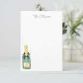 Waterverf Monogrammen wijnkaarten Bedankkaart (Staand voorkant)