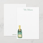 Waterverf Monogrammen wijnkaarten Bedankkaart (Voorkant / Achterkant)