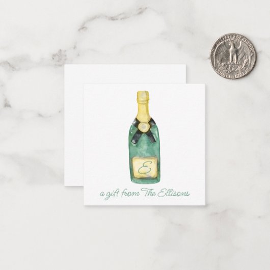 Waterverf - Monogrammen - Wijnscheidebehuizing Notitiekaartje (Voorkant / Achterkant in situ)