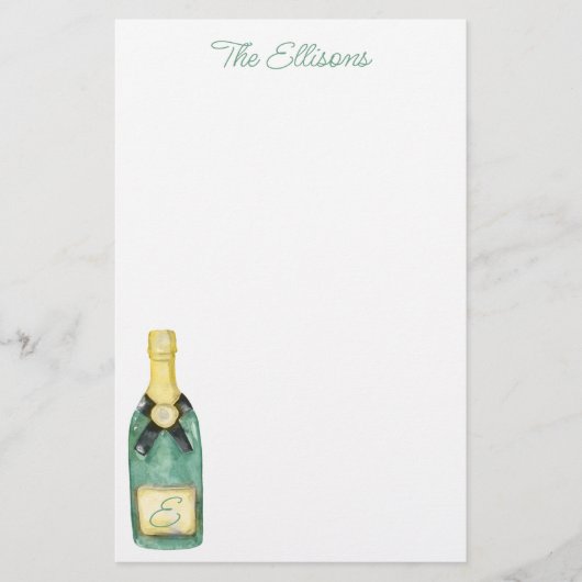 Waterverf Monogrammen wijnsteenbakkerij Briefpapier (Voorkant)