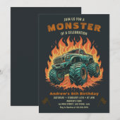 Waterverf Monster Truck Boy Verjaardag Kaart (Voorkant / Achterkant)