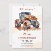 Waterverf Monster Truck Boy Verjaardag Kaart (Voorkant)