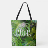 Waterverf Monstera Aloha Hawaiian Beach tas (Voorkant)