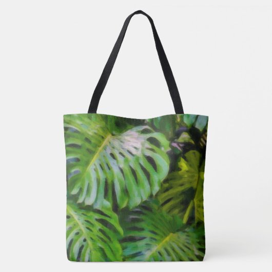 Waterverf Monstera Aloha Hawaiian Beach tas (Achterkant)