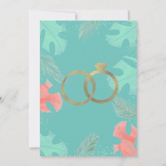 Waterverf Monstera Bachelorette Weekend Getaway Kaart (Achterkant)