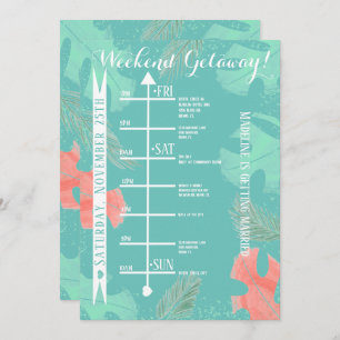 Waterverf Monstera Bachelorette Weekend Getaway Kaart