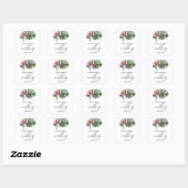 Waterverf Monstera Blad Bloem Bruiloft Vierkante Sticker (Vel)