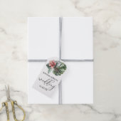 Waterverf Monstera Blad Bloemige Bruiloft Cadeaulabel (Met Touw)