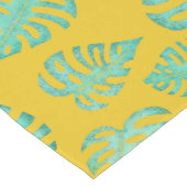 Waterverf Monstera Bladeren op Mosterd Geel Medium Tafelloper (Hoek)