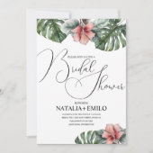 Waterverf Monstera Branch Greenery Vrijgezellenfee Kaart (Voorkant)