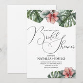 Waterverf Monstera Branch Greenery Vrijgezellenfee Kaart (Voorkant / Achterkant)