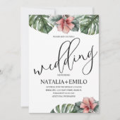 Waterverf Monstera Branch Greenery Wedding Kaart (Voorkant)