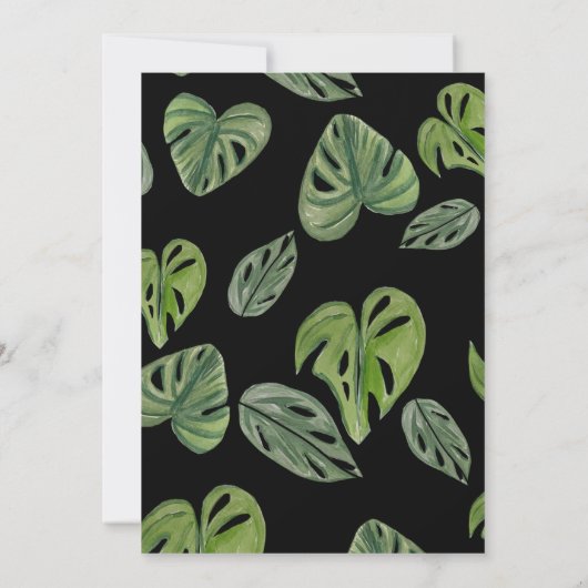 Waterverf Monstera en adansonii Botanische bladere Kaart (Achterkant)
