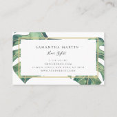 Waterverf Monstera Greenery Gold Visitekaartje (Achterkant)